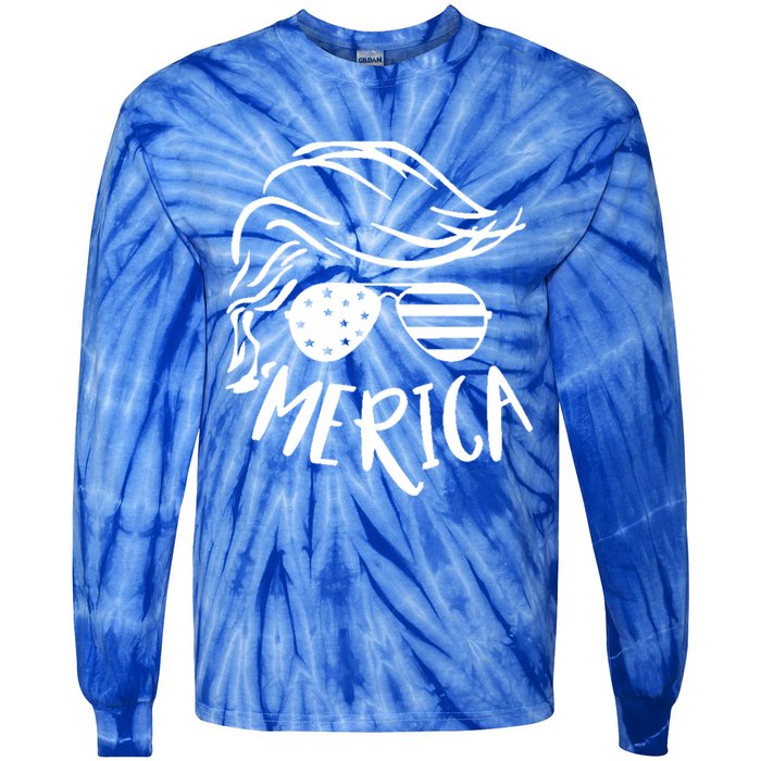 President Trump Merica Great Gift Tie-Dye Long Sleeve Shirt