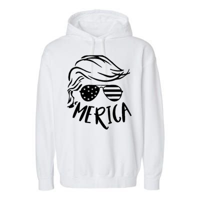 President Trump Merica Great Gift Garment-Dyed Fleece Hoodie