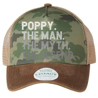 POPPY The Man The Myth The Legend Father's Day Funny Legacy Tie Dye Trucker Hat