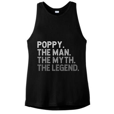 POPPY The Man The Myth The Legend Father's Day Funny Ladies PosiCharge Tri-Blend Wicking Tank