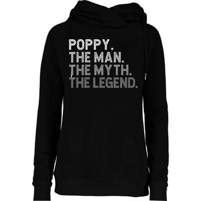 POPPY The Man The Myth The Legend Father's Day Funny Womens Funnel Neck Pullover Hood