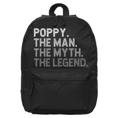 POPPY The Man The Myth The Legend Father's Day Funny 16 in Basic Backpack