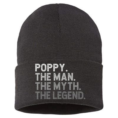 POPPY The Man The Myth The Legend Father's Day Funny Sustainable Knit Beanie