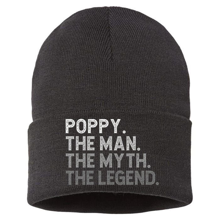 POPPY The Man The Myth The Legend Father's Day Funny Sustainable Knit Beanie