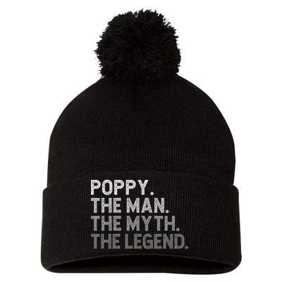 POPPY The Man The Myth The Legend Father's Day Funny Pom Pom 12in Knit Beanie