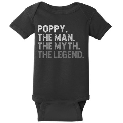 POPPY The Man The Myth The Legend Father's Day Funny Baby Bodysuit