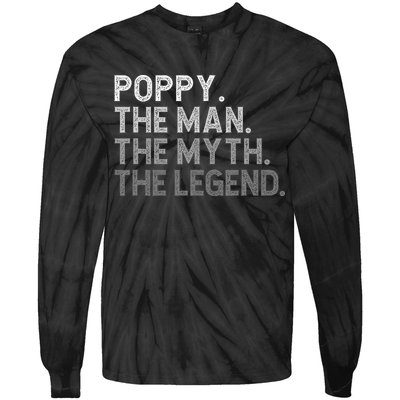 POPPY The Man The Myth The Legend Father's Day Funny Tie-Dye Long Sleeve Shirt