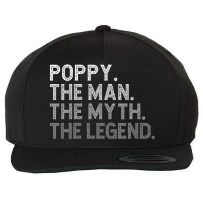 POPPY The Man The Myth The Legend Father's Day Funny Wool Snapback Cap