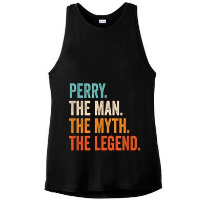 Perry The Man The Myth The Legend First Name Perry Ladies PosiCharge Tri-Blend Wicking Tank