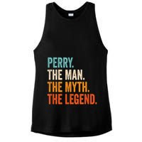 Perry The Man The Myth The Legend First Name Perry Ladies PosiCharge Tri-Blend Wicking Tank
