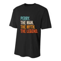 Perry The Man The Myth The Legend First Name Perry Youth Performance Sprint T-Shirt