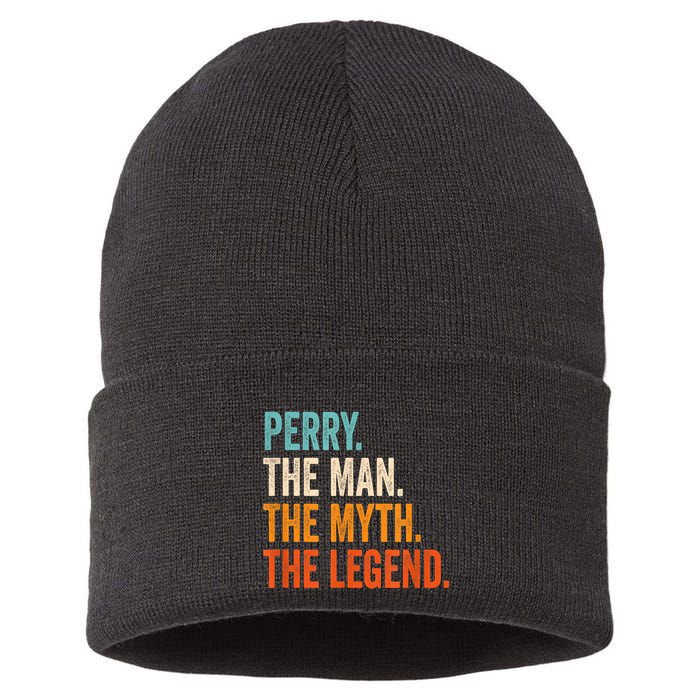 Perry The Man The Myth The Legend First Name Perry Sustainable Knit Beanie