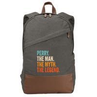 Perry The Man The Myth The Legend First Name Perry Cotton Canvas Backpack