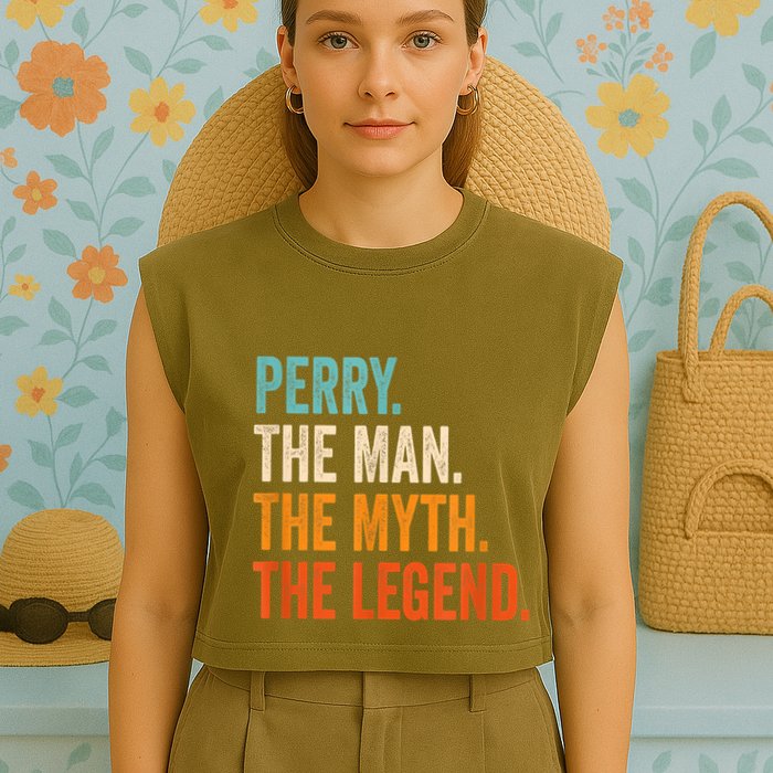 Perry The Man The Myth The Legend First Name Perry Garment-Dyed Women's Muscle Tee