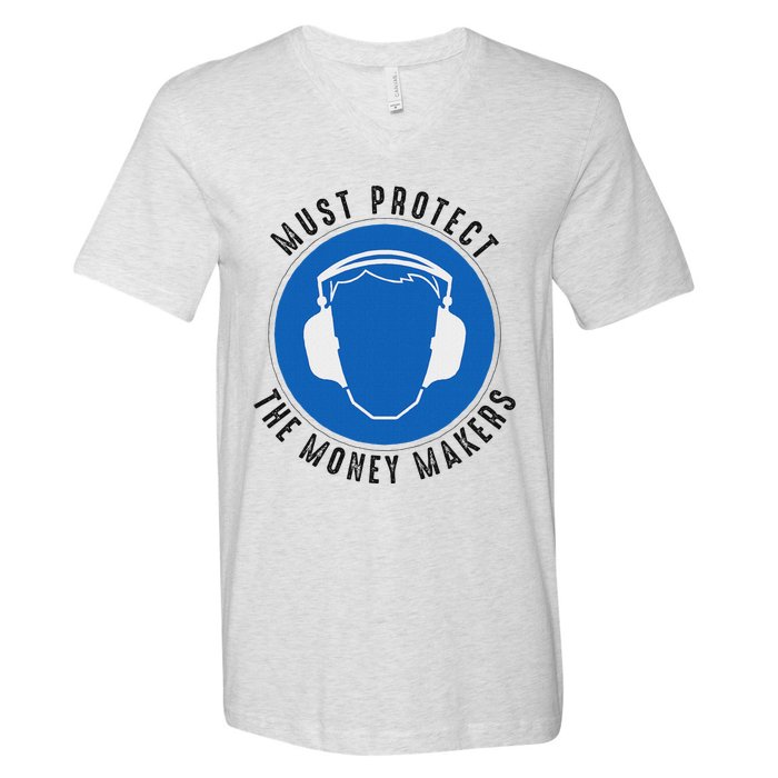 Protect The Money Makers Bold Statement Design V-Neck T-Shirt