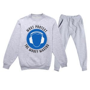 Protect The Money Makers Bold Statement Design Premium Crewneck Sweatsuit Set