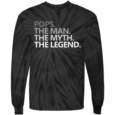 POPS THE MAN THE MYTH THE LEGEND Father's Day Gift Grandpa Tie-Dye Long Sleeve Shirt