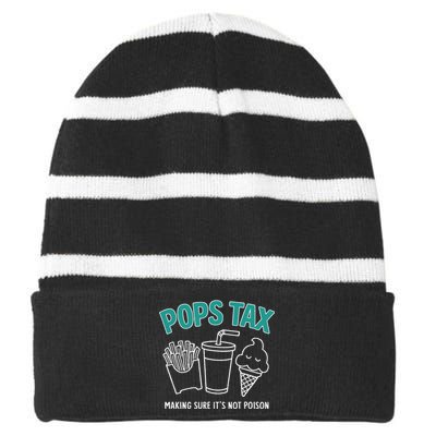 Pops Tax Making Sure ItS Not P.O.I.S.O.N Striped Beanie with Solid Band