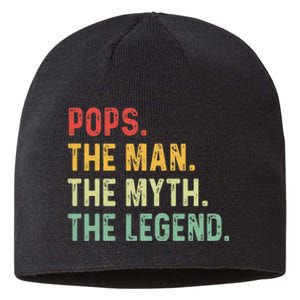 Pops The Man The Myth The Legend Fathers Day Gift Grandpa Sustainable Beanie