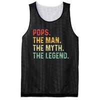 Pops The Man The Myth The Legend Fathers Day Gift Grandpa Mesh Reversible Basketball Jersey Tank