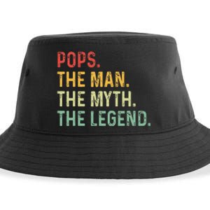 Pops The Man The Myth The Legend Fathers Day Gift Grandpa Sustainable Bucket Hat