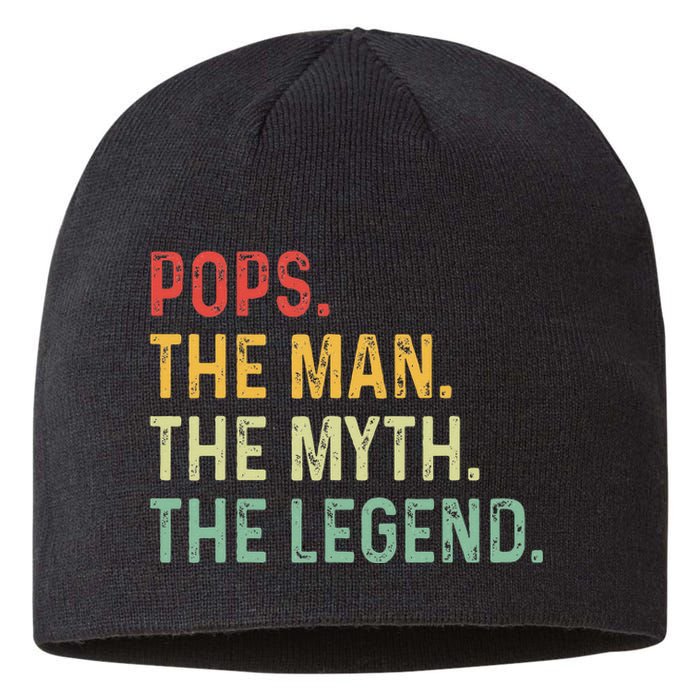 Pops The Man The Myth The Legend Fathers Day Gift Grandpa Sustainable Beanie