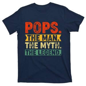 POPS THE MAN THE MYTH THE LEGEND Fathers Day Gift Grandpa T-Shirt