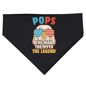 Pops The Man The Myth The Legend Father's Day Grandpa USA-Made Doggie Bandana