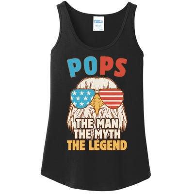 Pops The Man The Myth The Legend Father's Day Grandpa Ladies Essential Tank