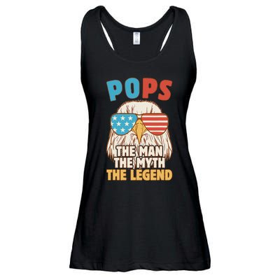 Pops The Man The Myth The Legend Father's Day Grandpa Ladies Essential Flowy Tank