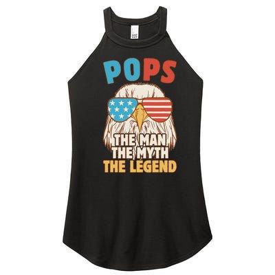 Pops The Man The Myth The Legend Father's Day Grandpa Women’s Perfect Tri Rocker Tank