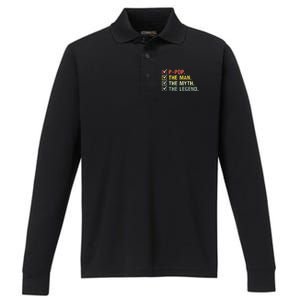 Ppop The Man The Myth The Legend Gifts Performance Long Sleeve Polo