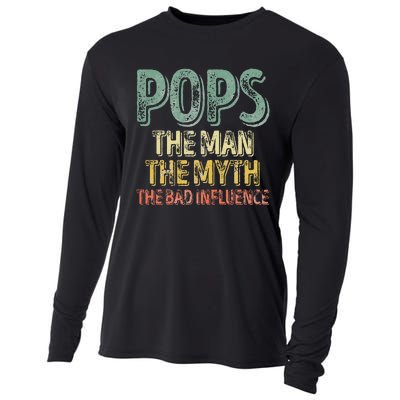 Pops The Man The Myth The Bad Influence Father's Day Cooling Performance Long Sleeve Crew