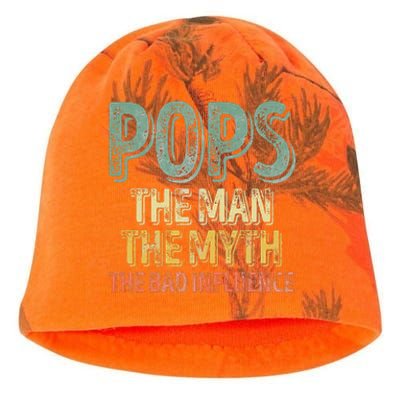 Pops The Man The Myth The Bad Influence Father's Day Kati - Camo Knit Beanie