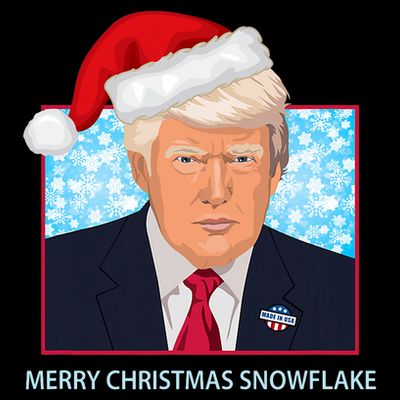 President Trump Merry Christmas Snowflake Happy Holidays T-Shirt