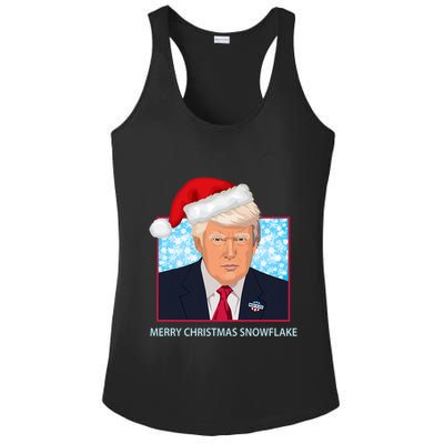 President Trump Merry Christmas Snowflake Happy Holidays Ladies PosiCharge Competitor Racerback Tank