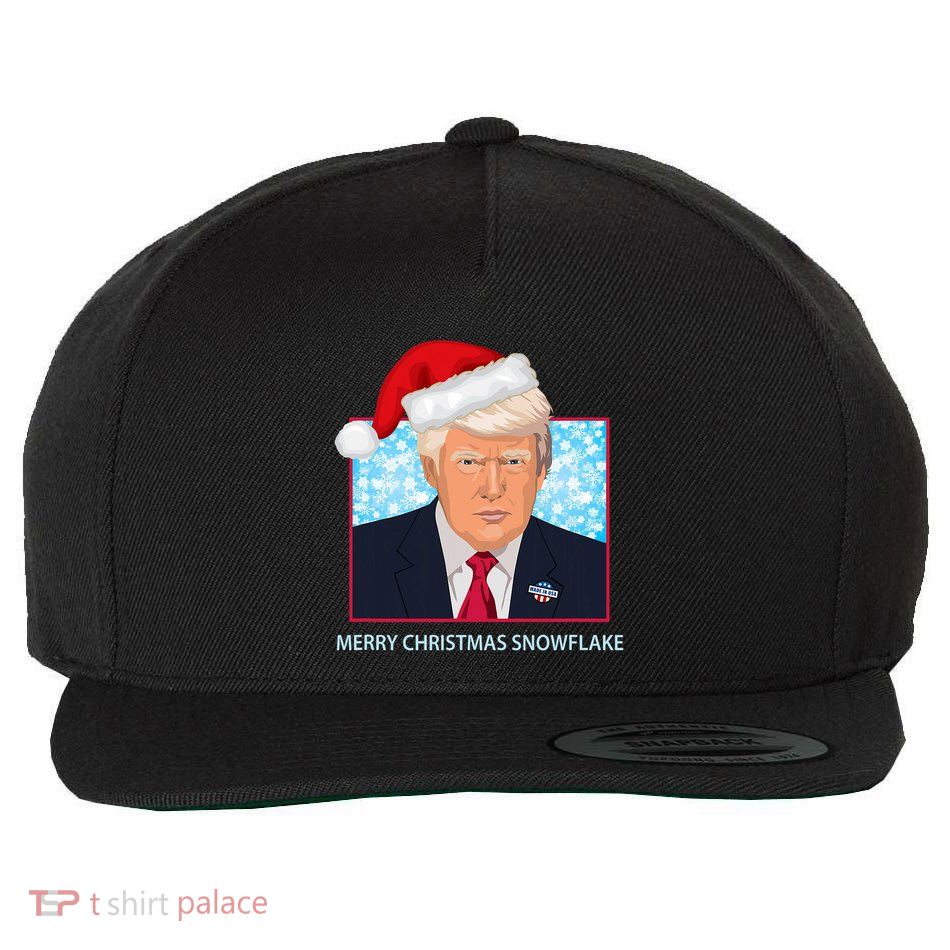 President Trump Merry Christmas Snowflake Happy Holidays Wool Snapback Cap