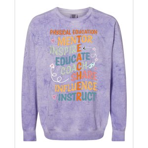 PE Teacher Mentor Physical Education Teacher Colorblast Crewneck Sweatshirt