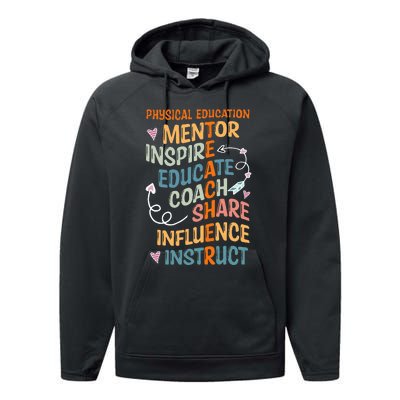 PE Teacher Mentor Physical Education Teacher Performance Fleece Hoodie