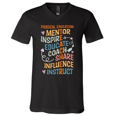 PE Teacher Mentor Physical Education Teacher V-Neck T-Shirt