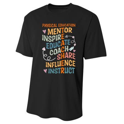 PE Teacher Mentor Physical Education Teacher Performance Sprint T-Shirt