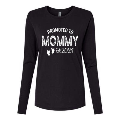 Promoted To Mommy 2024 Soon To Be Mama Funny New Mom Womens Cotton Relaxed Long Sleeve T-Shirt