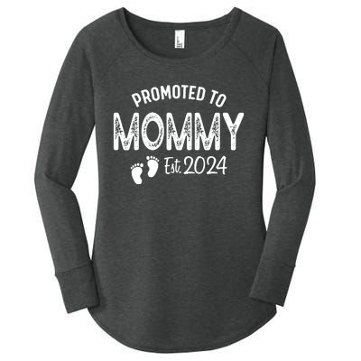 Promoted To Mommy 2024 Soon To Be Mama Funny New Mom Women's Perfect Tri Tunic Long Sleeve Shirt