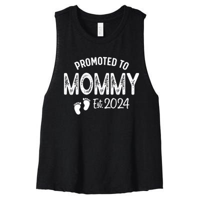 Promoted To Mommy 2024 Soon To Be Mama Funny New Mom Women's Racerback Cropped Tank