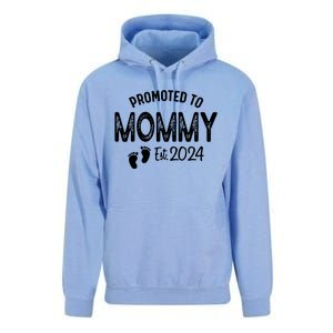 Promoted To Mommy 2024 Soon To Be Mama Funny New Mom Unisex Surf Hoodie