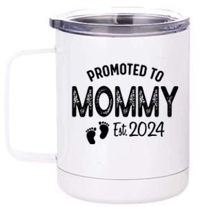 Promoted To Mommy 2024 Soon To Be Mama Funny New Mom 12 oz Stainless Steel Tumbler Cup