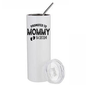 Promoted To Mommy 2024 Soon To Be Mama Funny New Mom Stainless Steel Tumbler