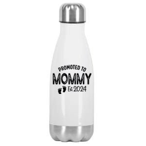 Promoted To Mommy 2024 Soon To Be Mama Funny New Mom Stainless Steel Insulated Water Bottle