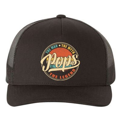 Pops The Man The Myth The Legend Vintage Retro Fathers Day Yupoong Adult 5-Panel Trucker Hat