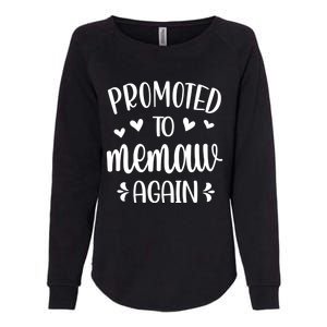 Promoted To Memaw Again Reveal Memaw To Be Gift Womens California Wash Sweatshirt